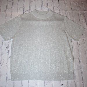 New Sag Harbor Silver Mock Neck Shell